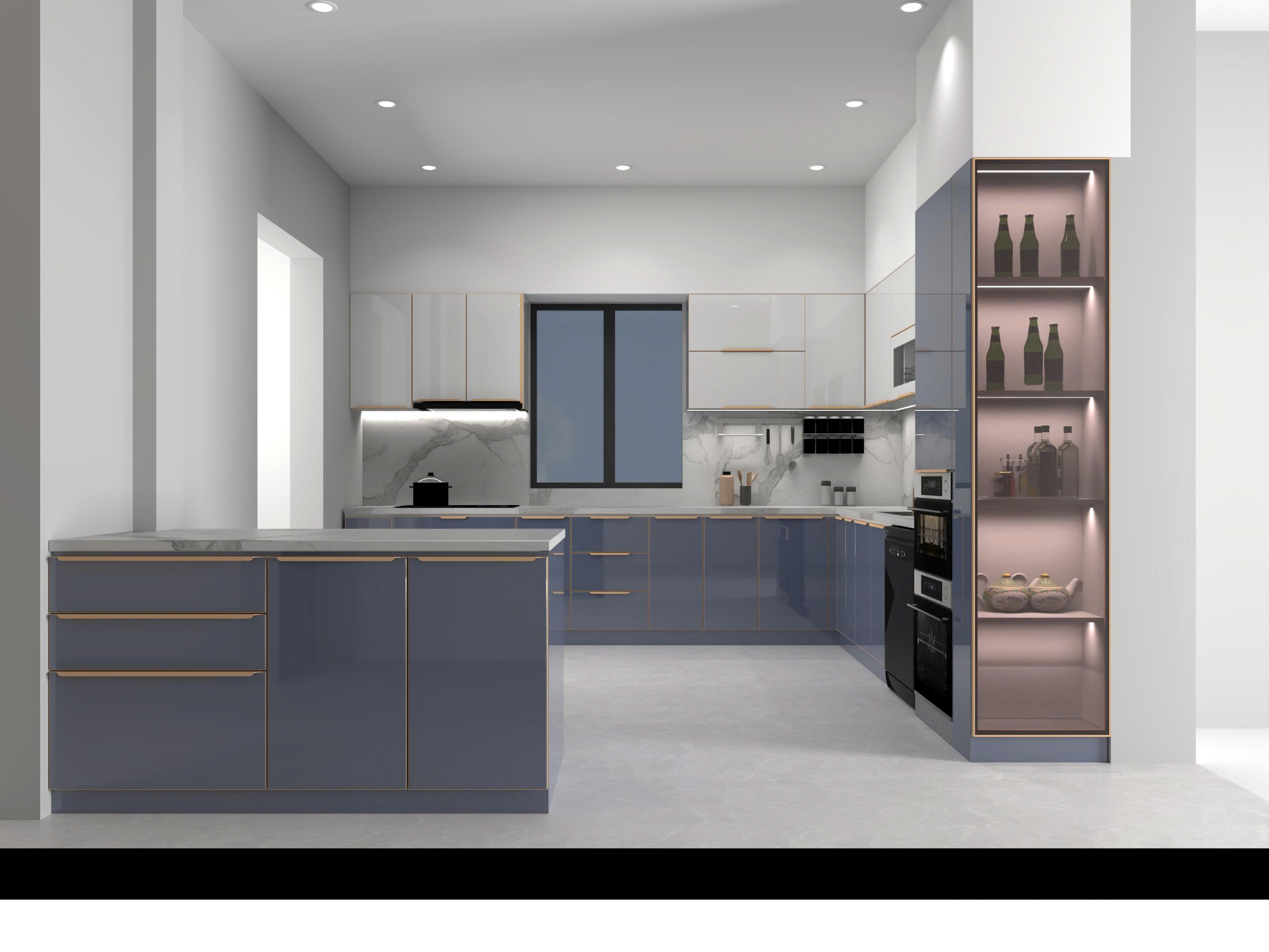 Tủ bếp inox cánh kính 46