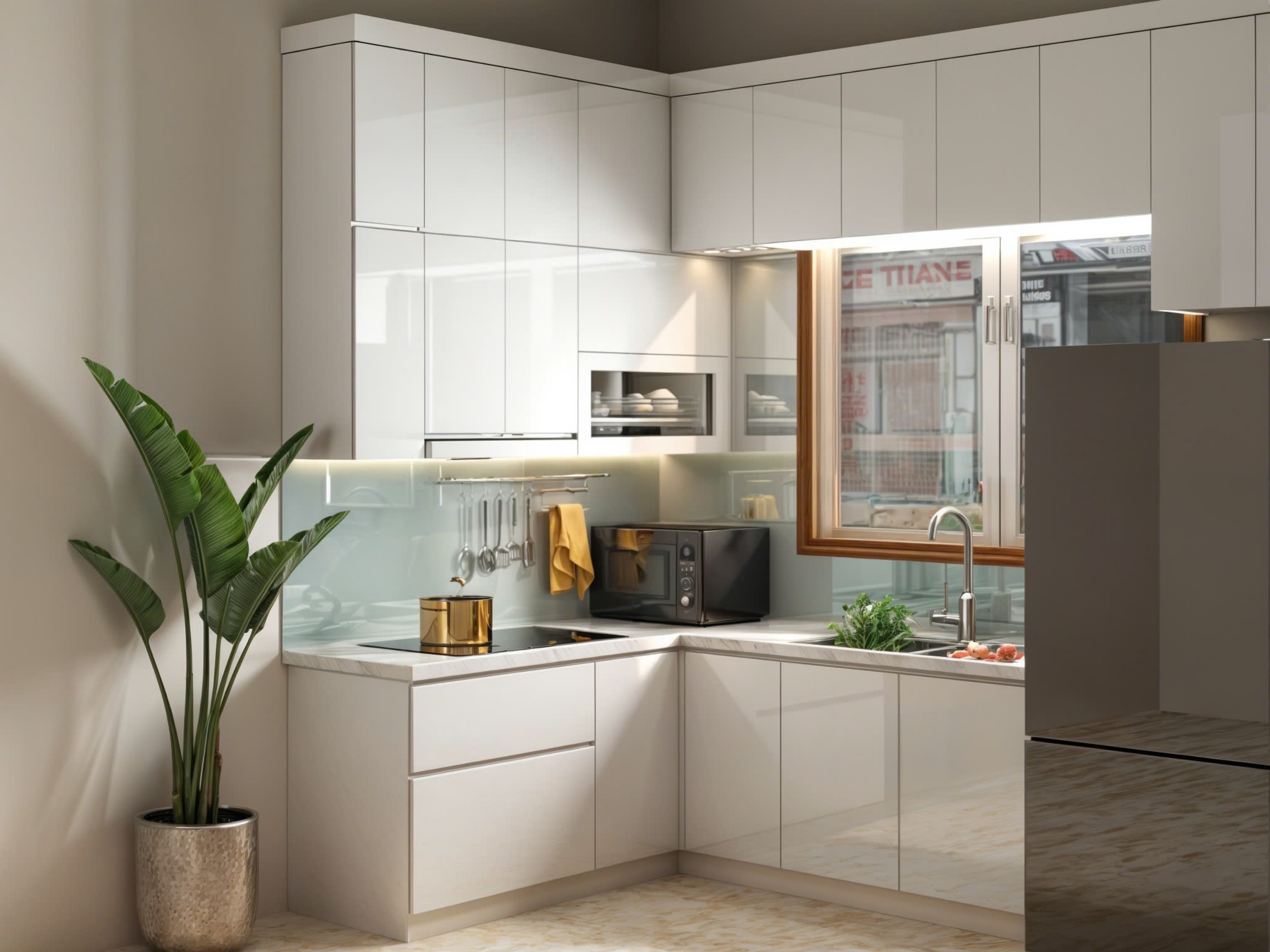 Tủ bếp acrylic AC34