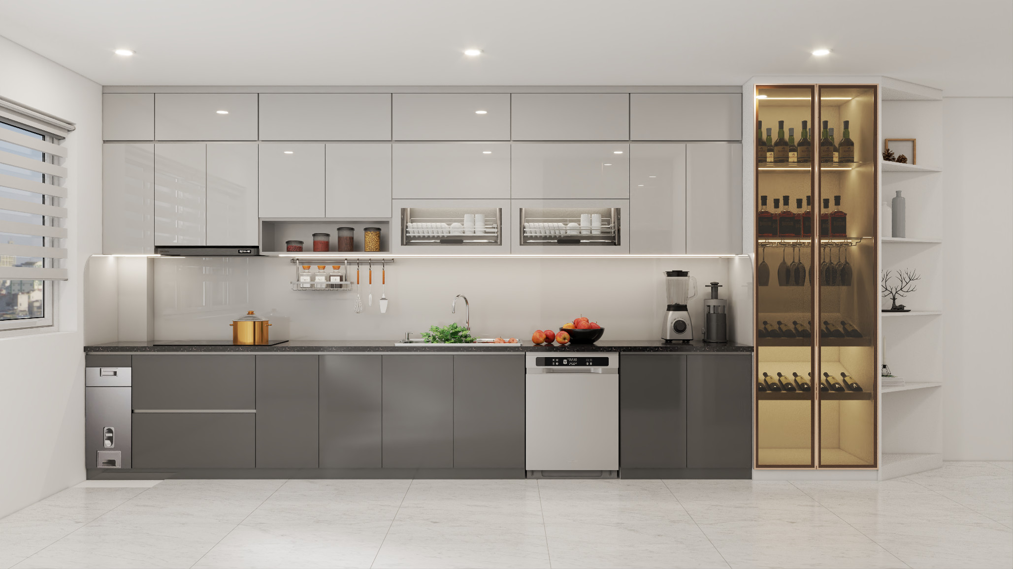 Tủ bếp acrylic AC34