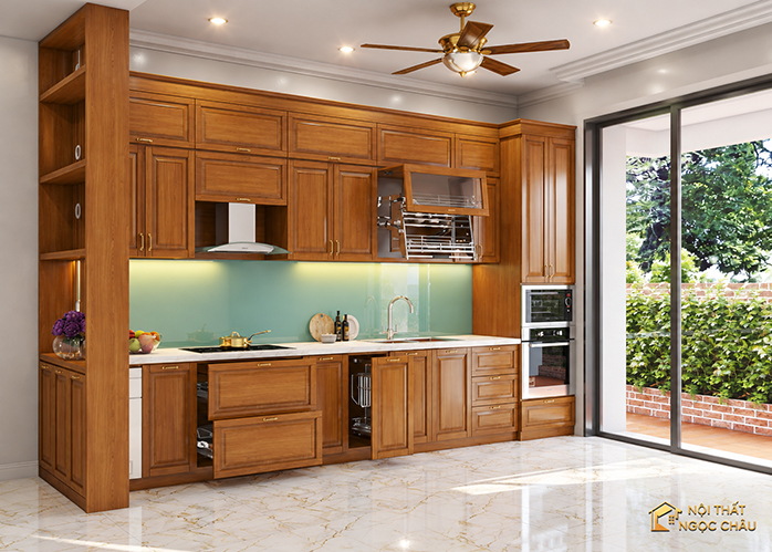 Xu hướng tủ bếp gõ đỏ