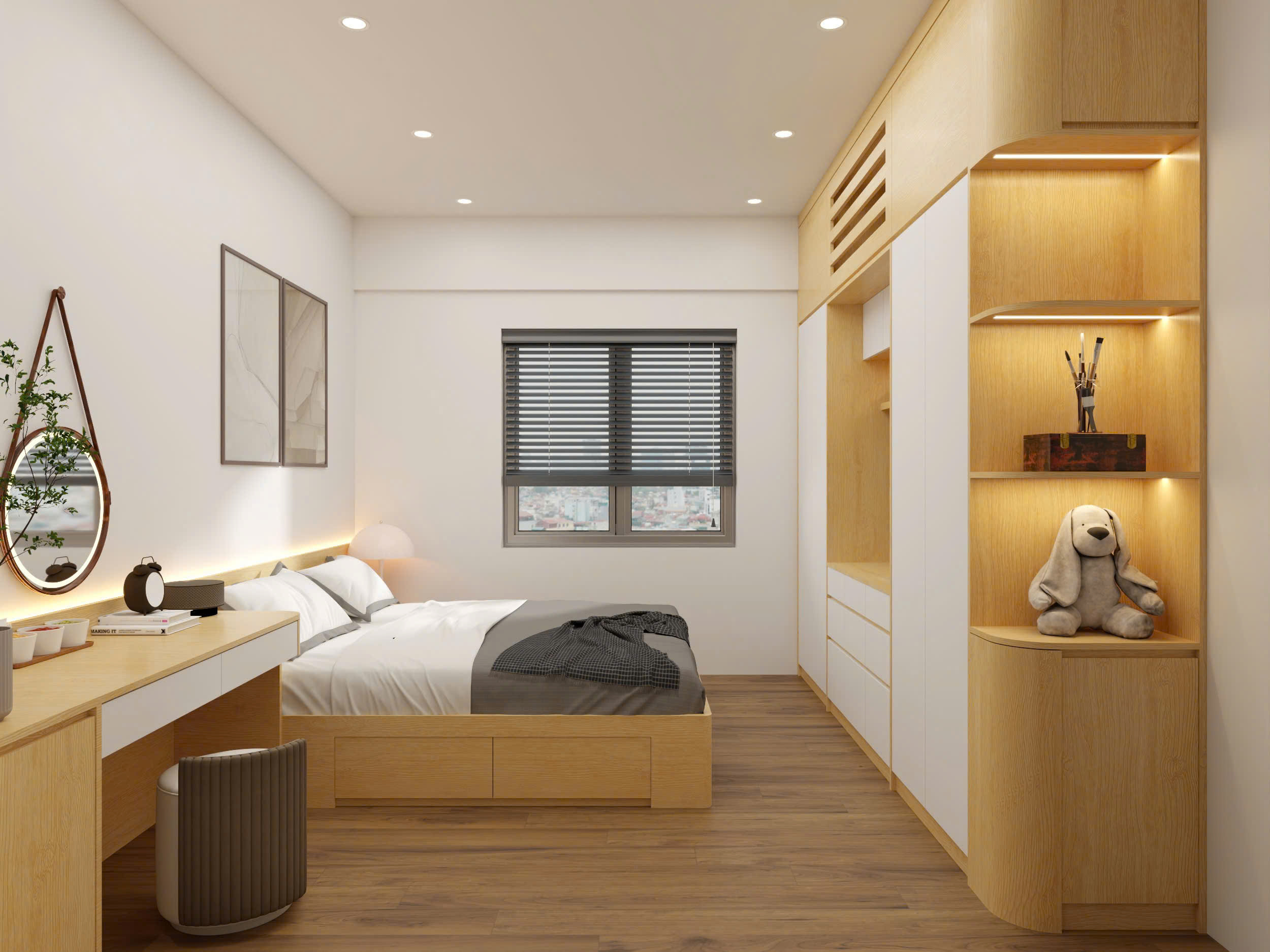 Thiết Kế Nội Thất Chung Cư Minh Khai- Hà Nội- 2 ngủ