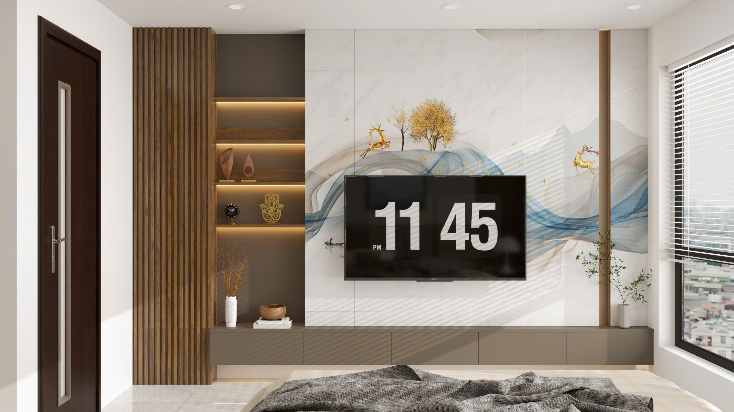 Thiết Kế Nội Thất Chung Cư Long Biên- Hà Nội- 2 ngủ